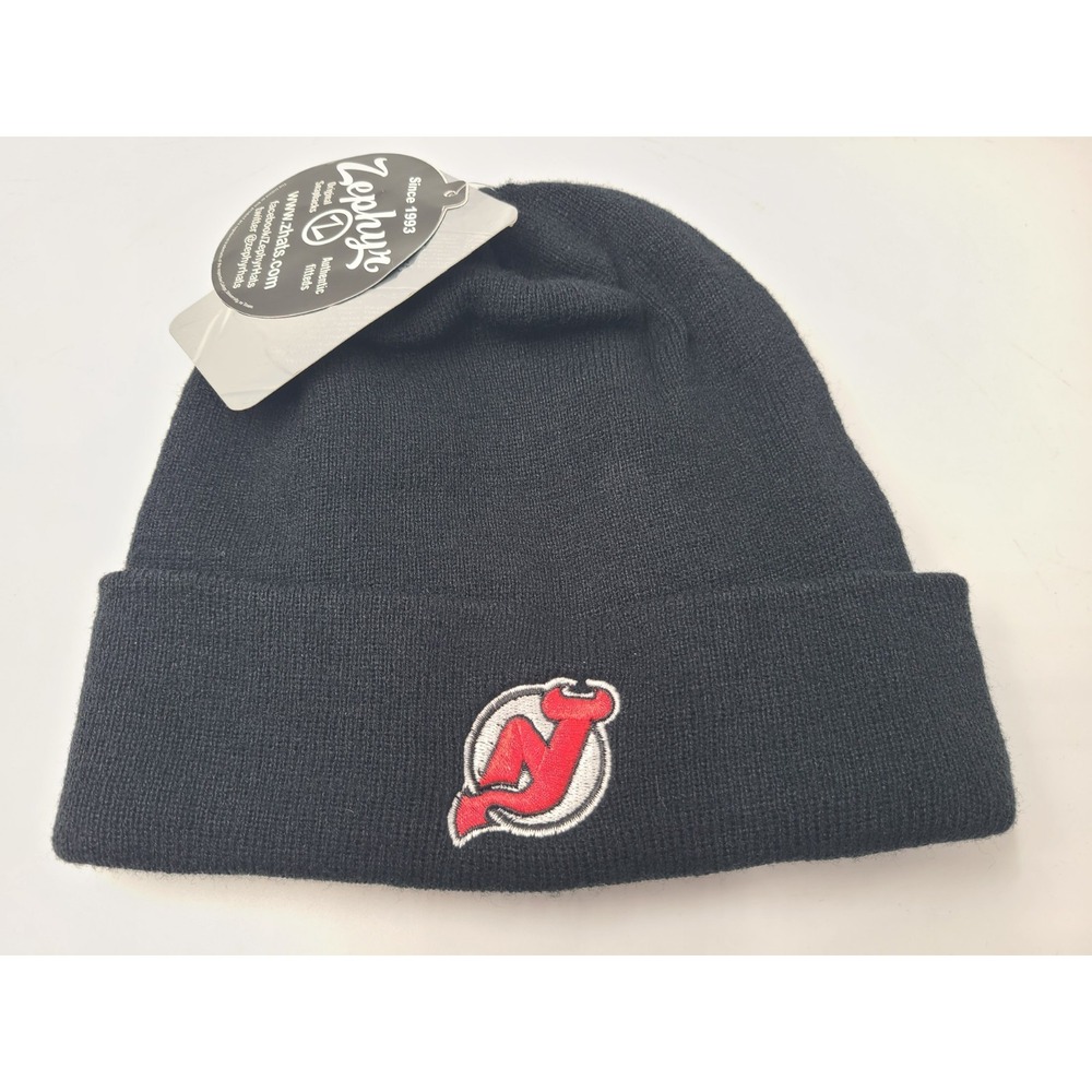 New Jersey Devils Zephyr Graf-X Beanie Winter Knit Hat Stocking Cap NHL Black